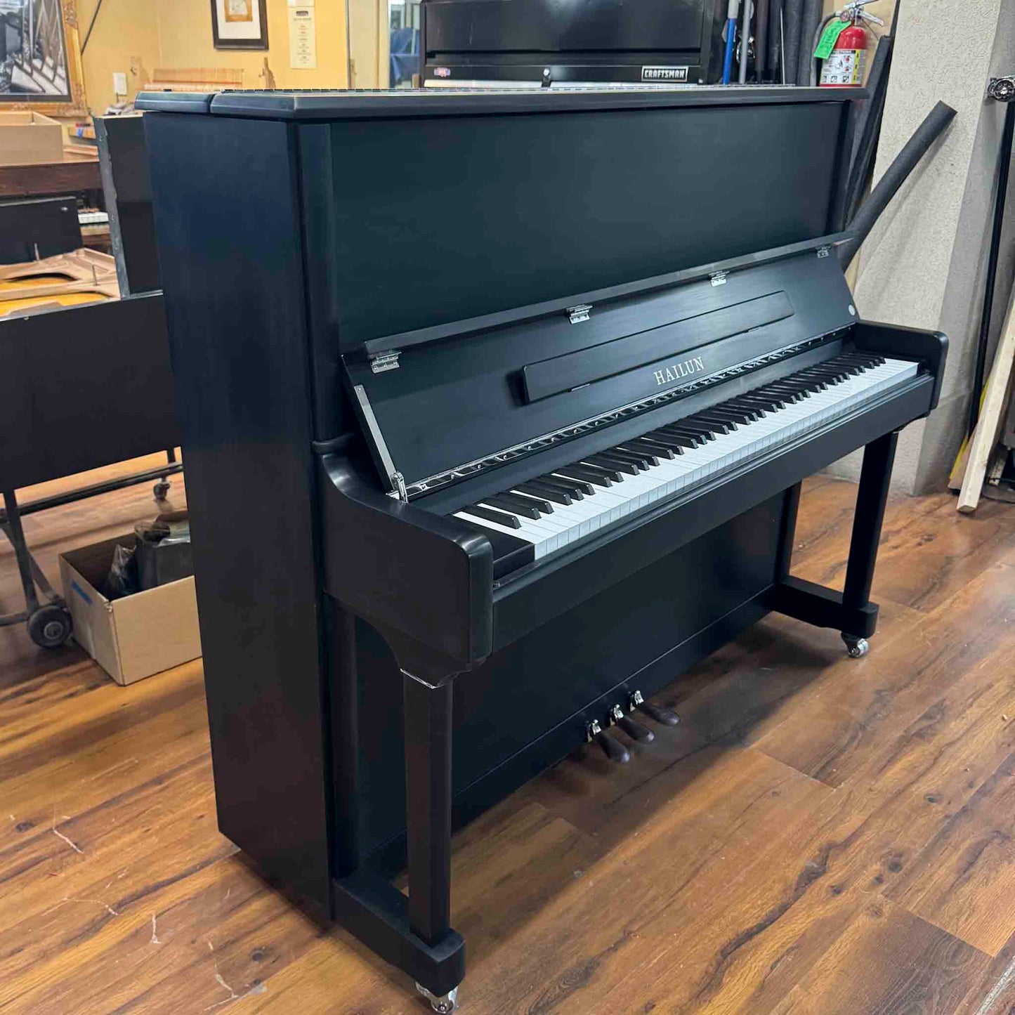 SOLD 2016 Hailun 5P 50" Satin Black Nickel Trim Upright Piano