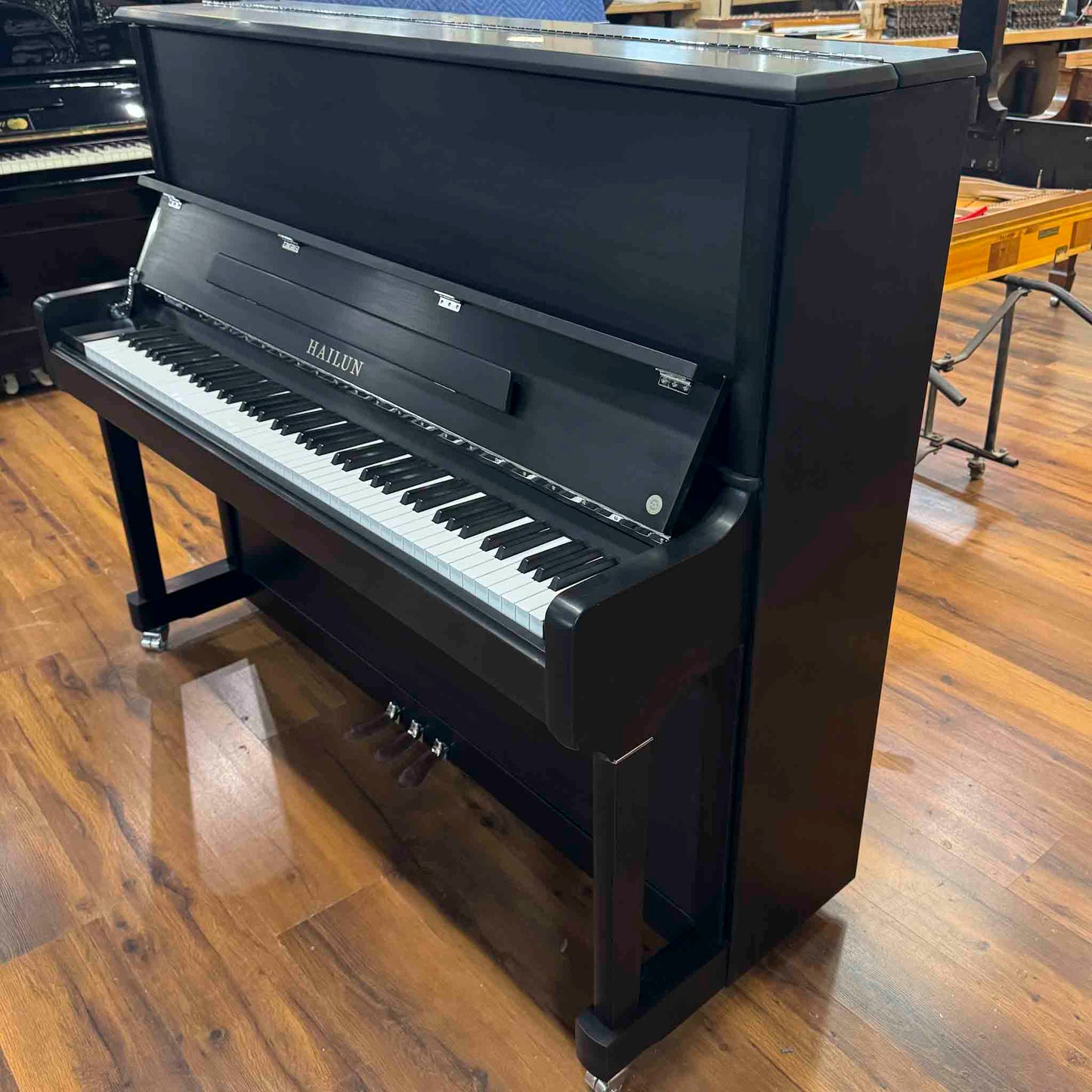 SOLD 2016 Hailun 5P 50" Satin Black Nickel Trim Upright Piano