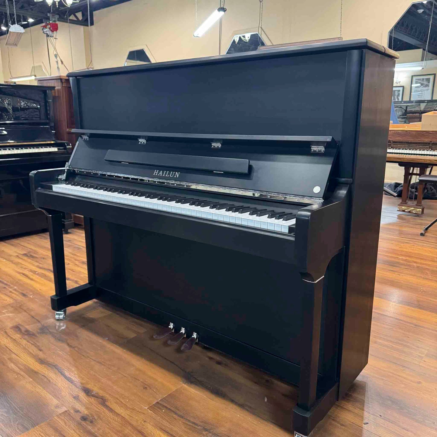 SOLD 2016 Hailun 5P 50" Satin Black Nickel Trim Upright Piano