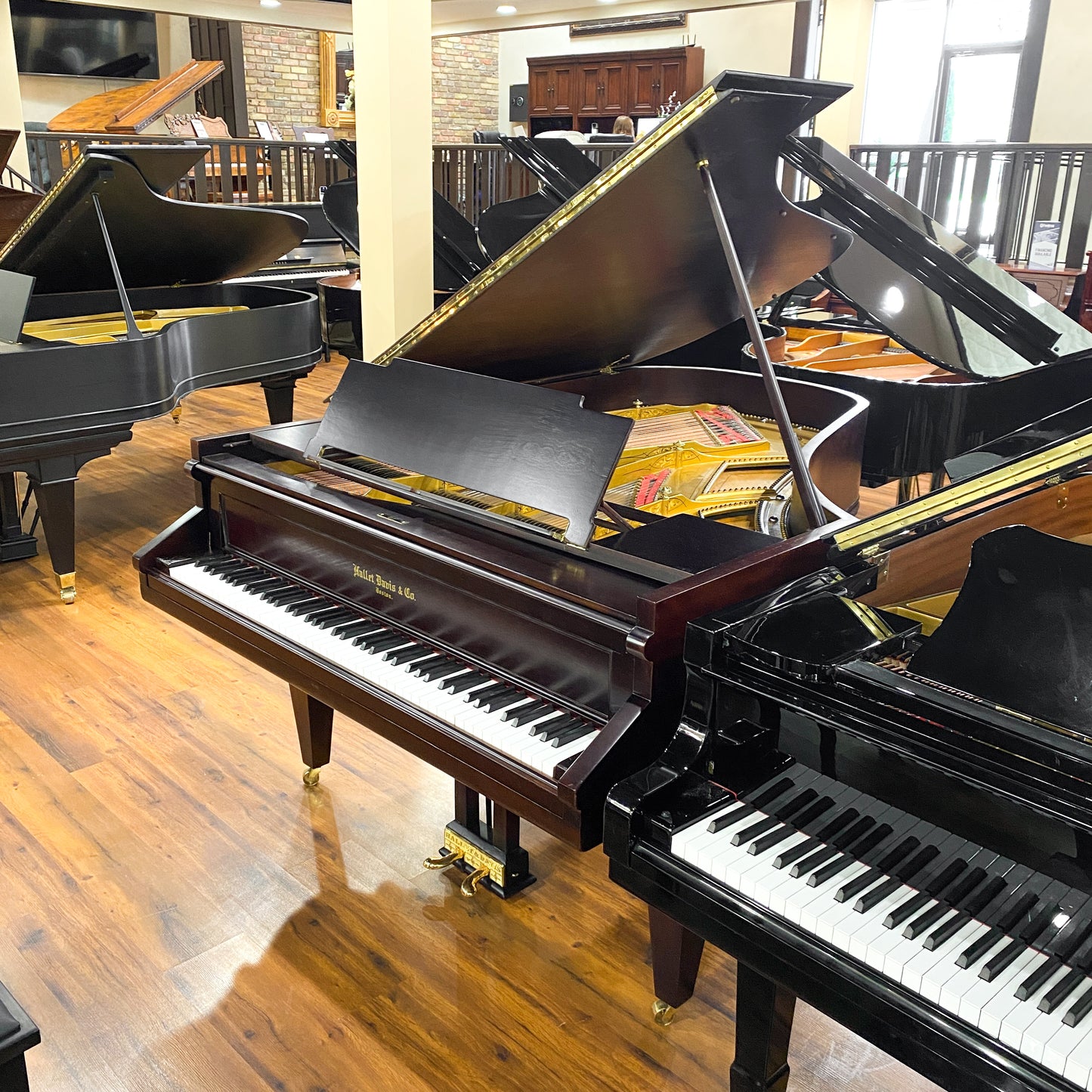 1885 Hallet Davis 6'8" Wood Finish Grand Piano - with QRS Digital Player System
