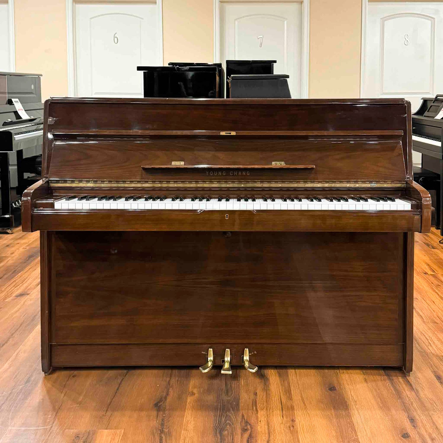 1990 Young Chang U-109 43" Satin Black Console Piano