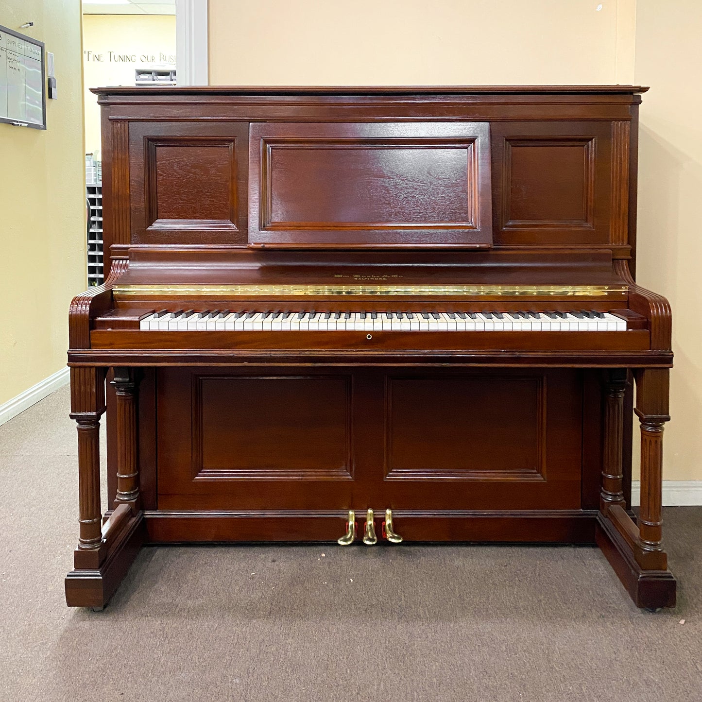 SOLD 1895 Knabe Wood Finish Commissioned Upright Piano