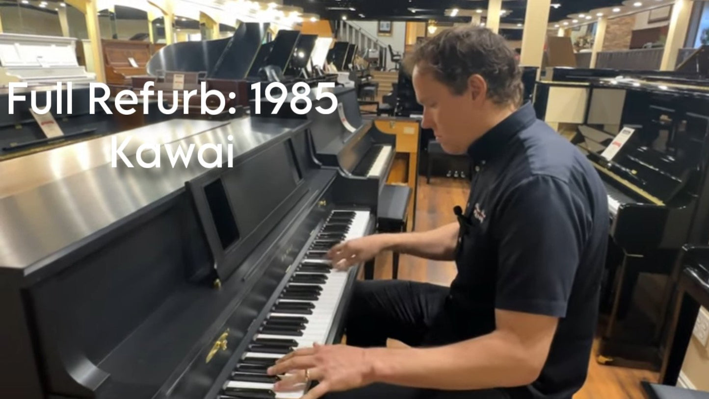 Image 2 of 1985 Kawai 706-C Upright / Was Mahogany, Refinished to Satin Black / 43"