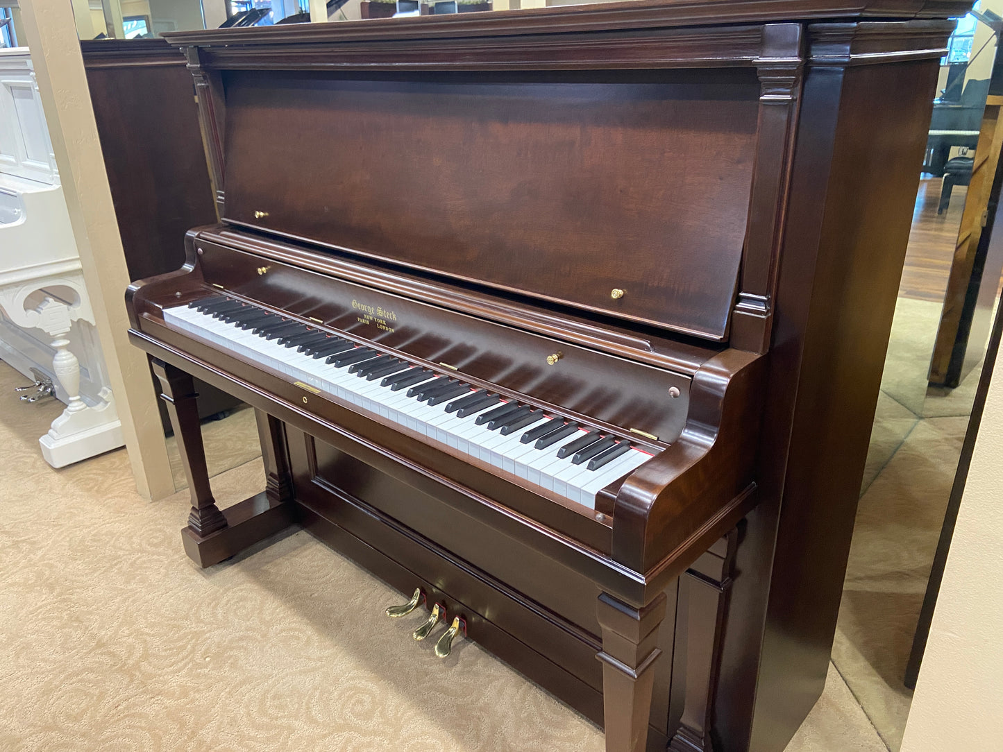 Image 7 of 1900 George Steck Upright / 54" / Mahogany / QRS #170021 PNO221400071
(same serial # as Roney Steinway)