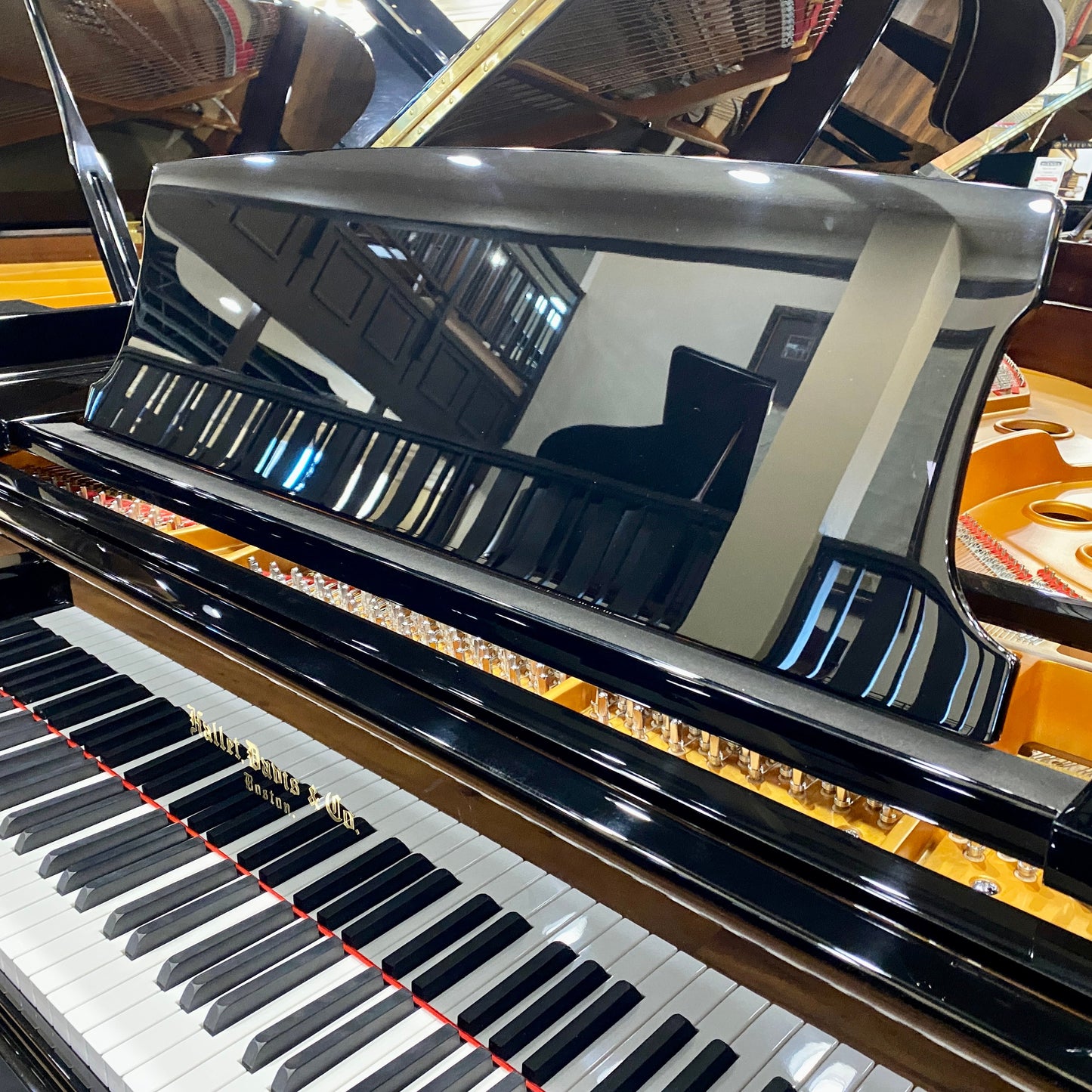 Image 4 of Hallet Davis 188 Grand Black Polish with QRS Self Playing System