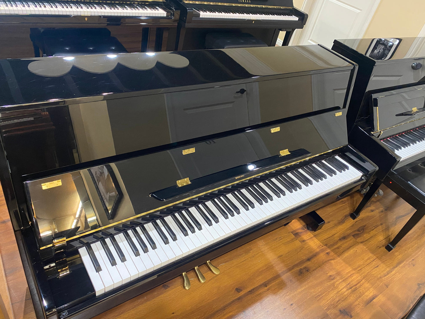 Image 9 of Hallet Davis 109/43" Polished Black Console Upright