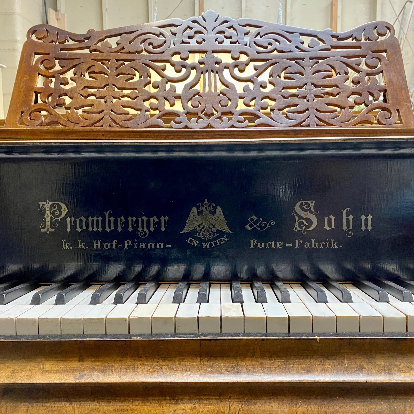 Image 5 of Unique Vienese Action - Straight Strung - An Artifact of Piano History! with QRS Self Playing System
