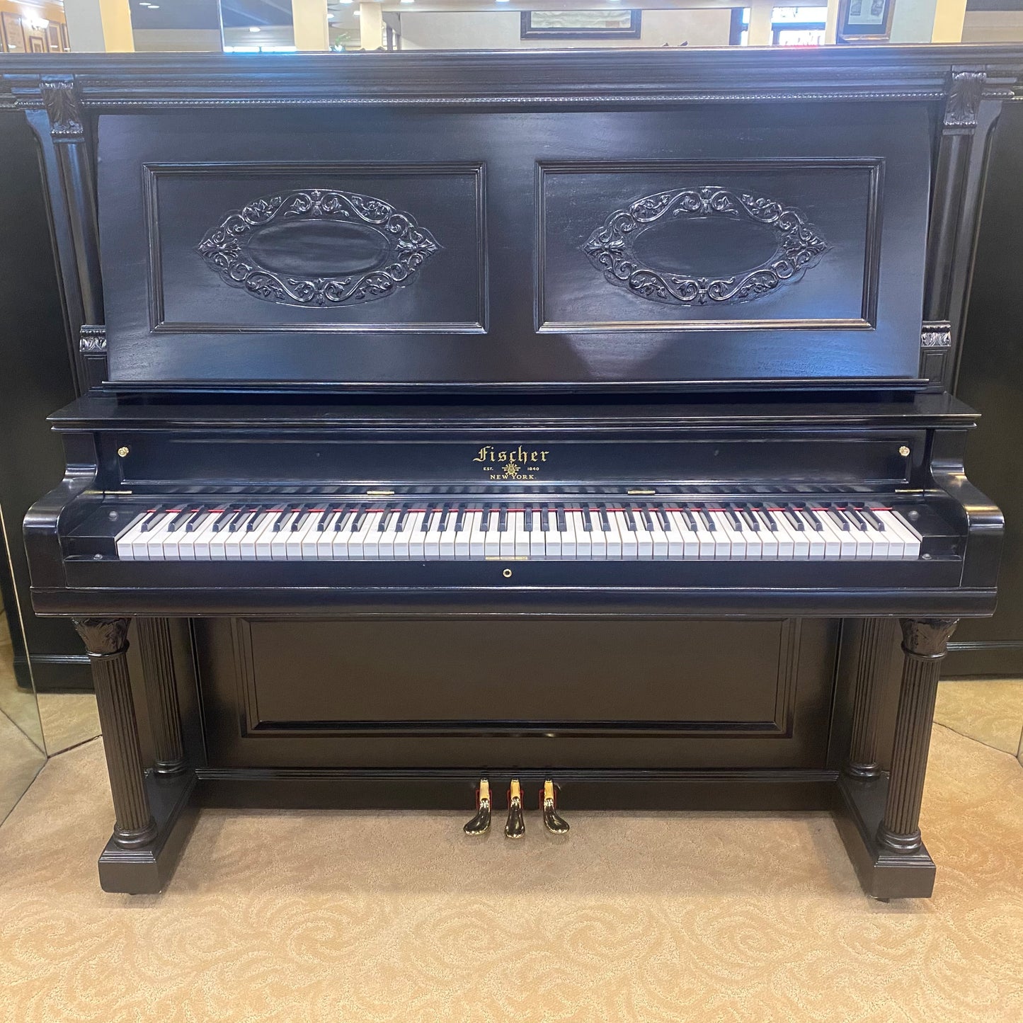 Image 13 of 1903 Fischer 57" Satin Ebony