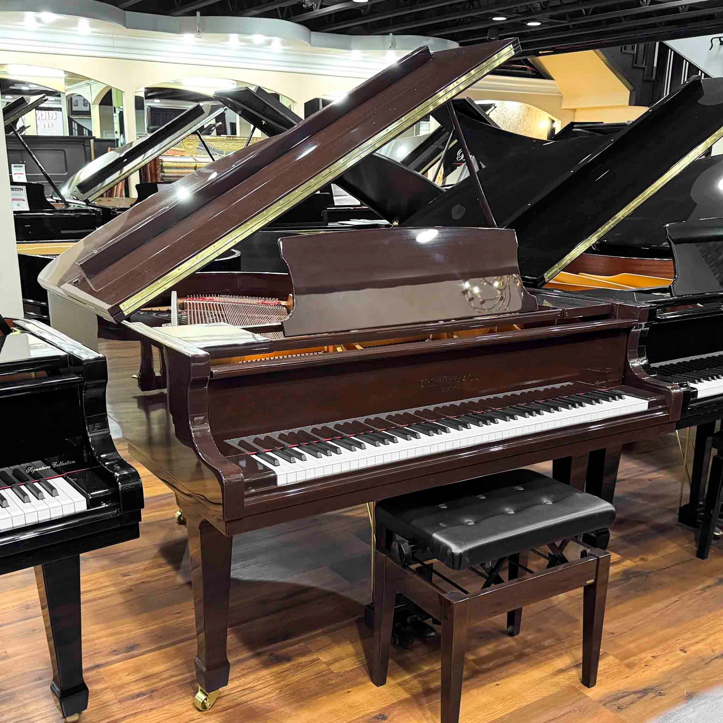 Hallet Davis 160 5'3" Dark Walnut Polish Grand Piano with Self Playing System