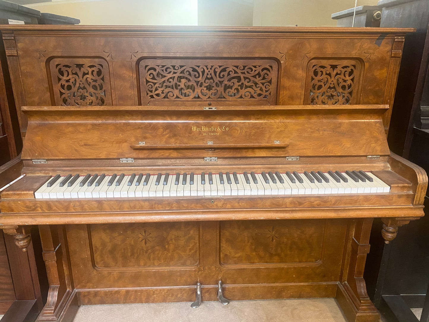 Image 10 of 1888 Knabe Upright (Baltimore) / 52" Walnut