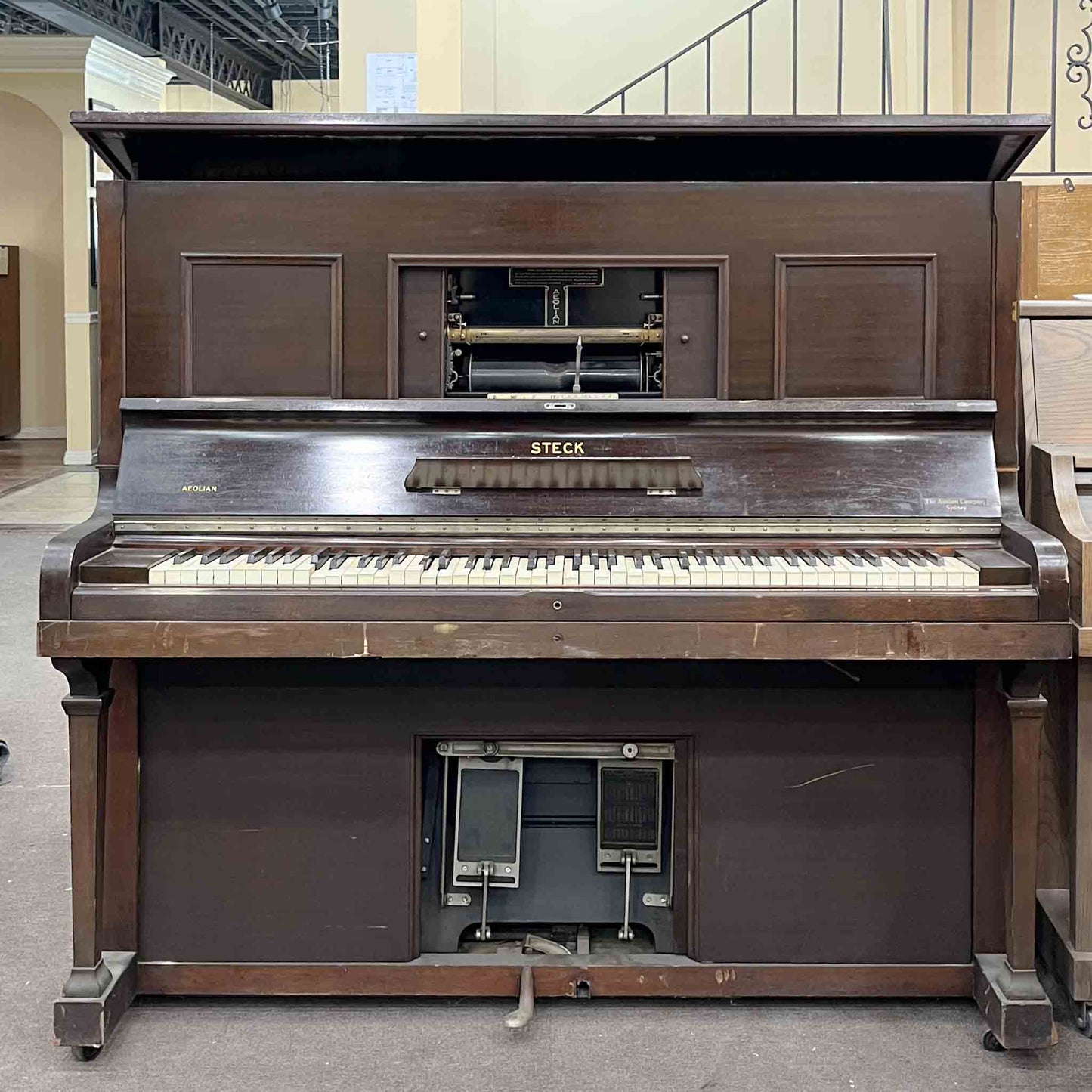CURRENT SHOP WORK - 1931 Aeolian DuoArt Steck 55" Wood Finish Commissioned Upright Piano