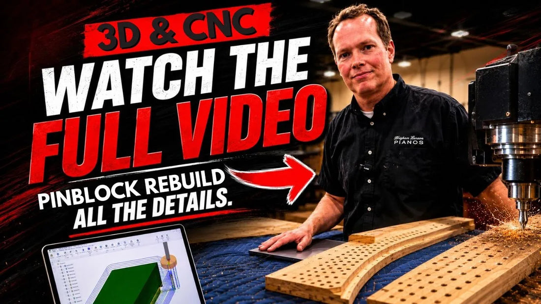 Ohio Heirloom 1888 Bechstein Grand Piano Pinblock Rebuild with CNC & 3D Printing Technology