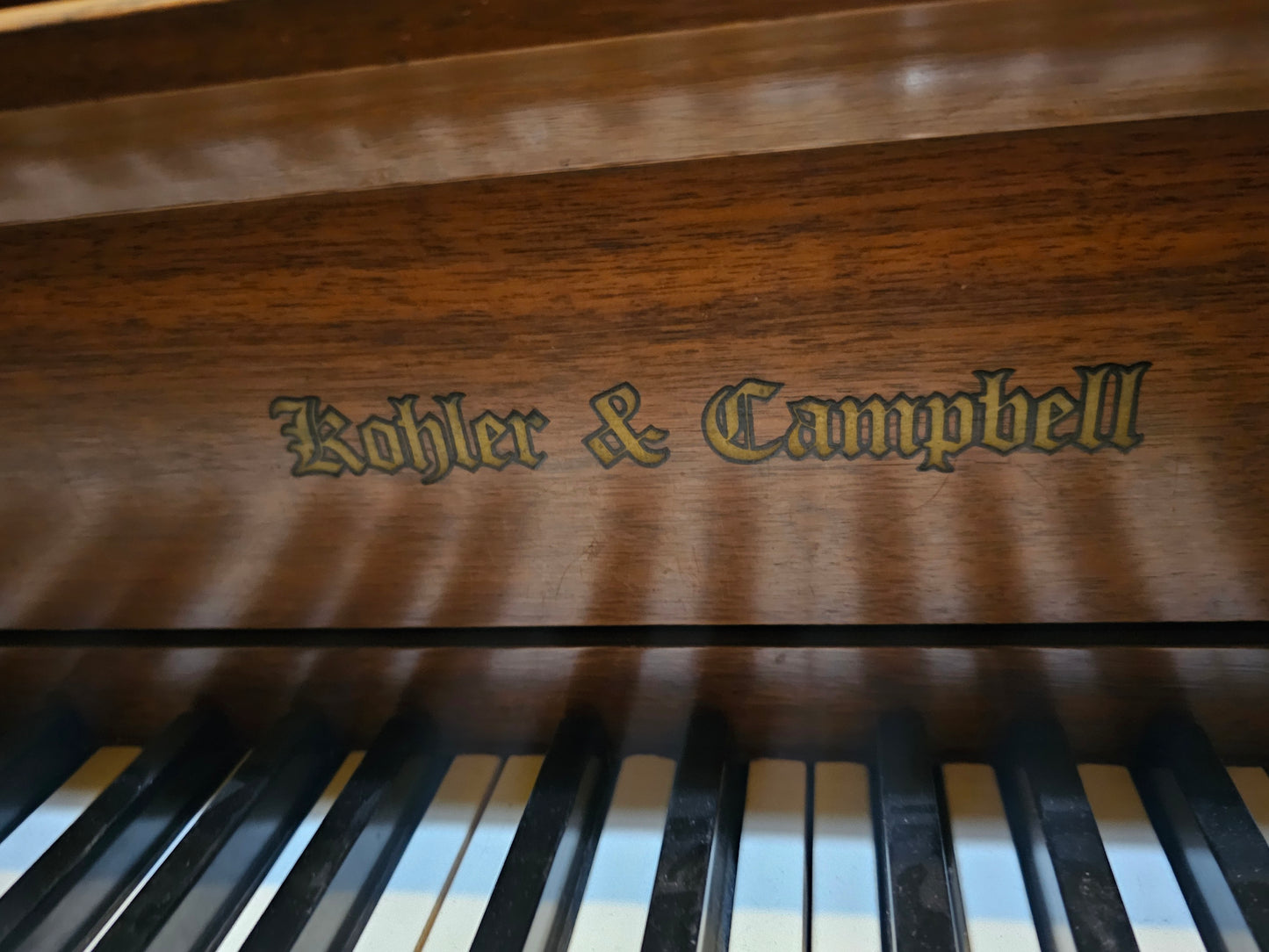 AVAILABLE TO RESTORE: CALL FOR CUSTOM PRICING - 1976 Kohler & Campbell 41" Wood Finish Console Piano