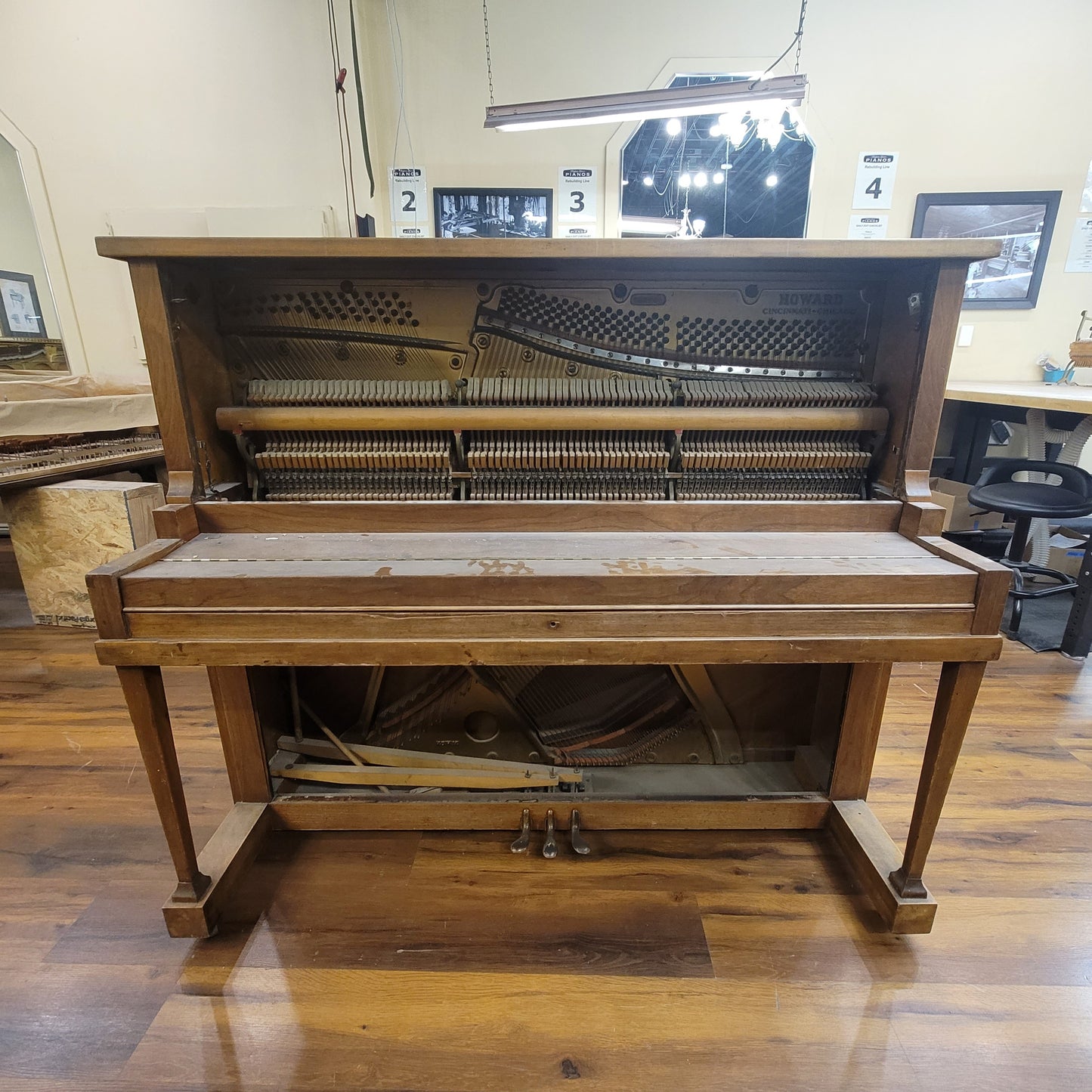 AVAILABLE TO RESTORE: CALL FOR CUSTOM PRICING - 1968 Howard 51" Wood Finish Upright Piano