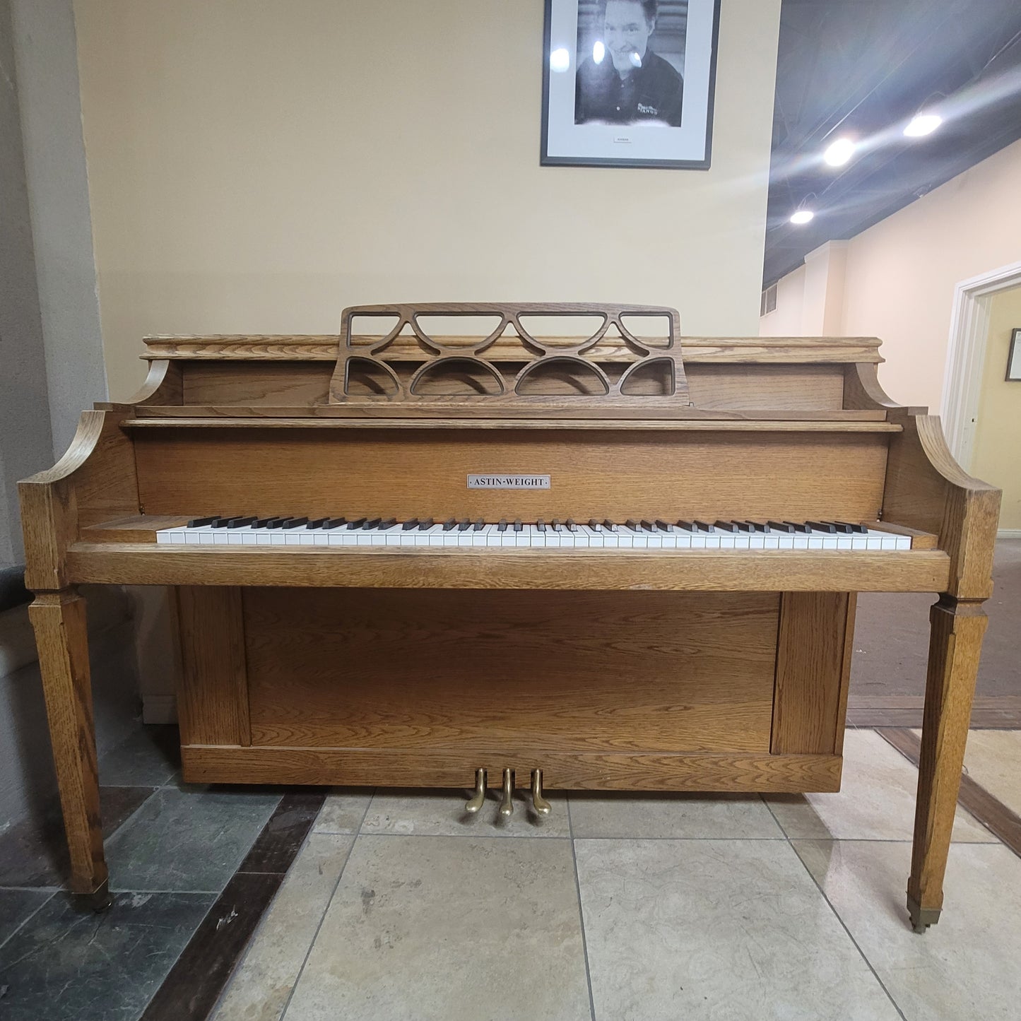 AVAILABLE TO RESTORE: CALL FOR CUSTOM PRICING - 1982 Astin-Weight 42" Oak Console Piano