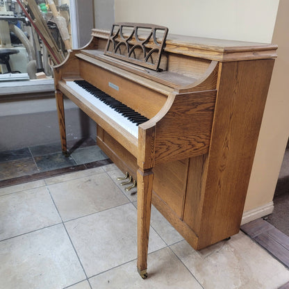 AVAILABLE TO RESTORE: CALL FOR CUSTOM PRICING - 1982 Astin-Weight 42" Oak Console Piano