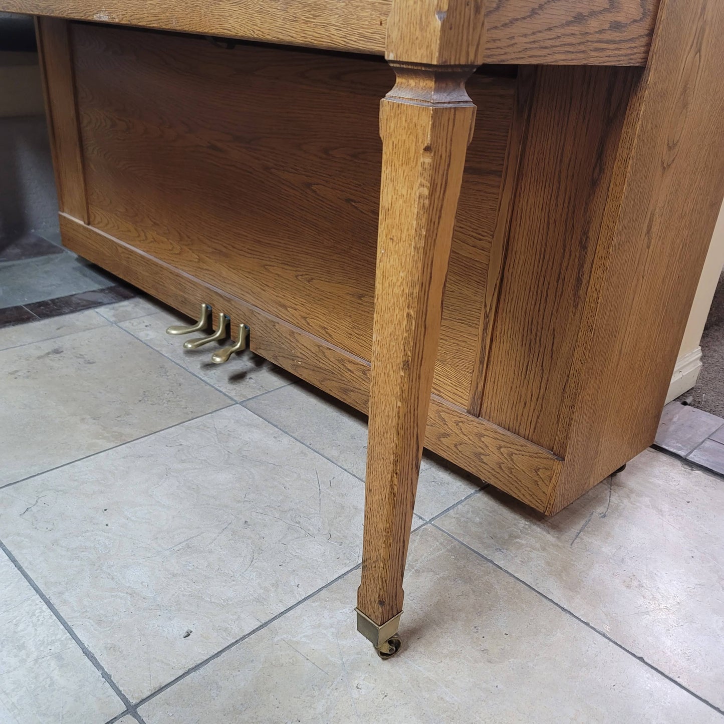 AVAILABLE TO RESTORE: CALL FOR CUSTOM PRICING - 1982 Astin-Weight 42" Oak Console Piano