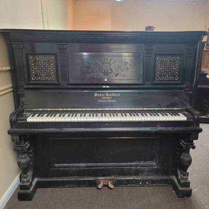 CURRENT SHOP WORK 1888 Decker Bros Style 18 56" Black Finish Commissioned Upright Piano
