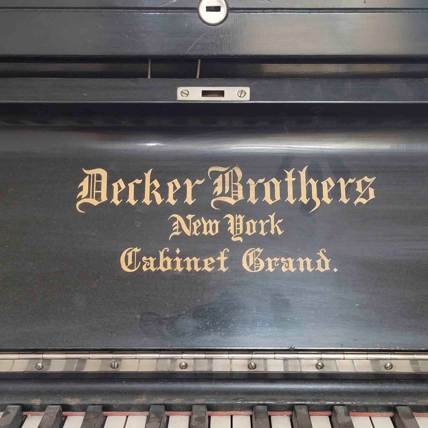 CURRENT SHOP WORK 1888 Decker Bros Style 18 56" Black Finish Commissioned Upright Piano