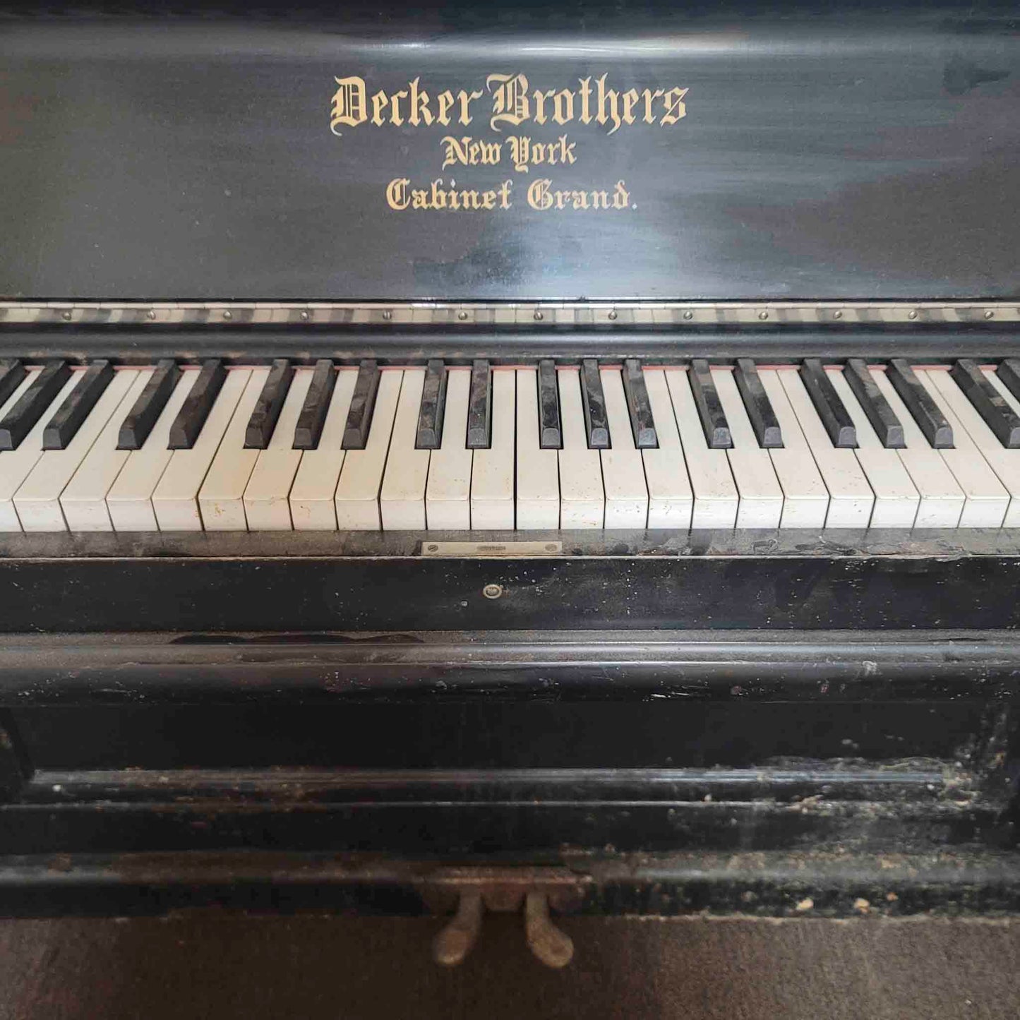 CURRENT SHOP WORK 1888 Decker Bros Style 18 56" Black Finish Commissioned Upright Piano