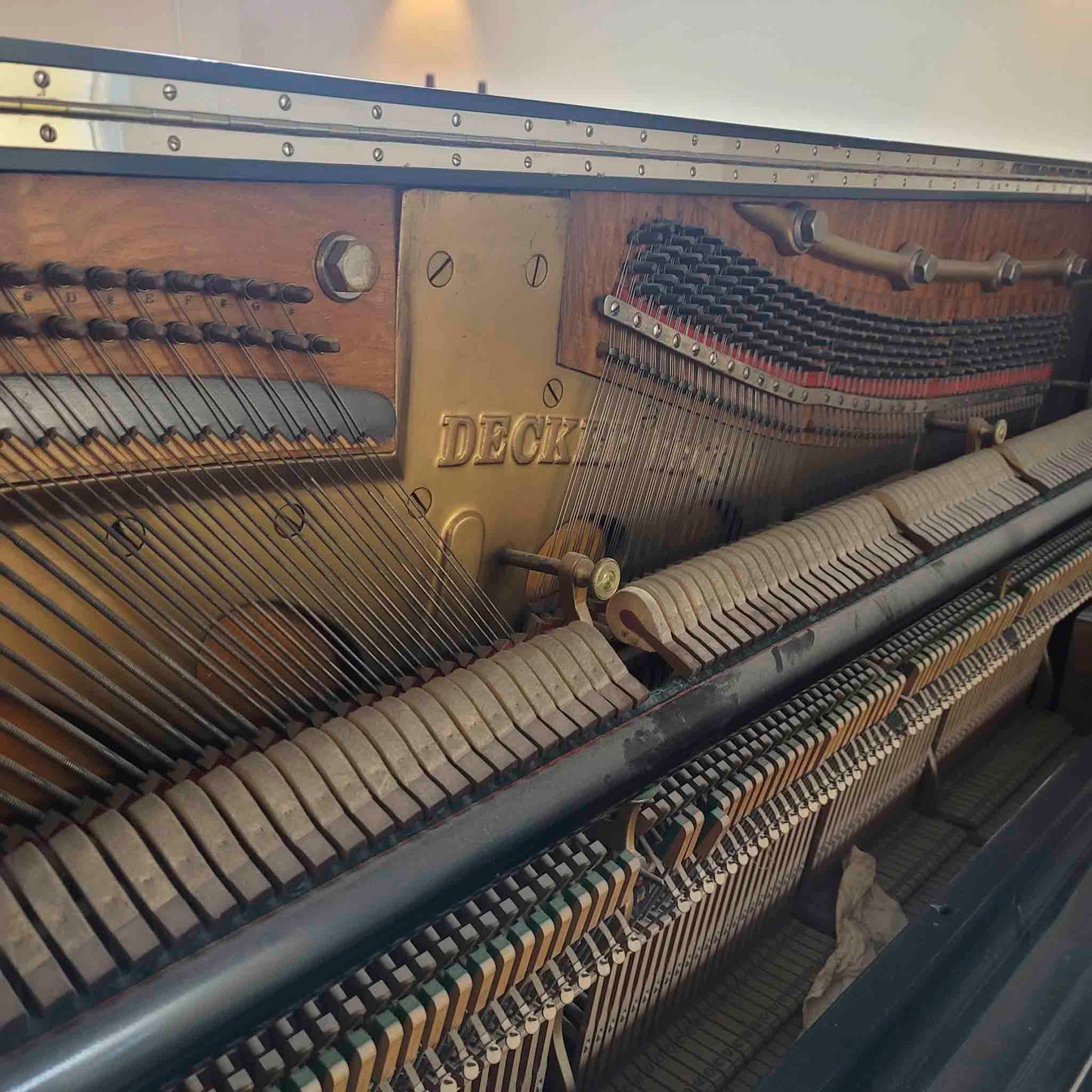 CURRENT SHOP WORK 1888 Decker Bros Style 18 56" Black Finish Commissioned Upright Piano