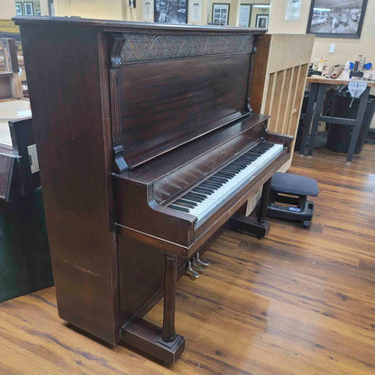 CURRENT SHOP WORK 1908 Werner 57" Wood Finish Upright Piano