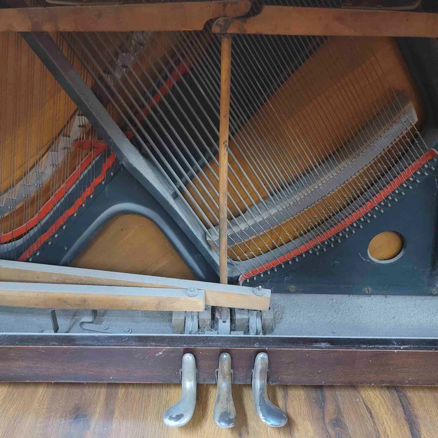 CURRENT SHOP WORK 1908 Werner 57" Wood Finish Upright Piano