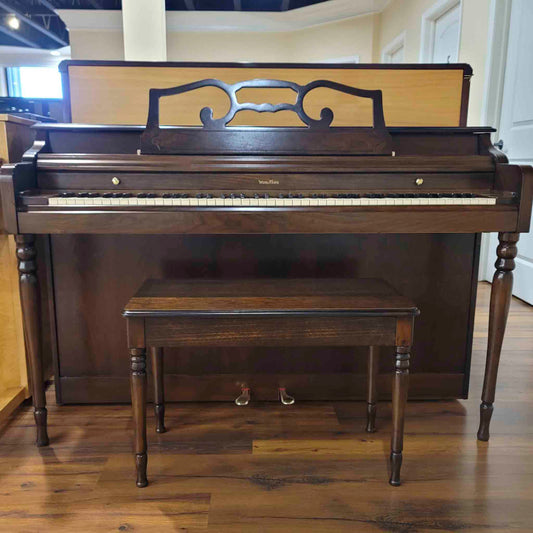 1982 Wurlitzer P-137 37" Walnut Wood Finish Spinet Piano