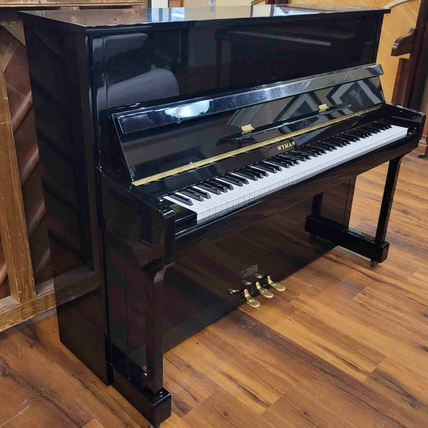 AVAILABLE TO RESTORE: CALL FOR CUSTOM PRICING - 2006 Wyman WV120 47" Polished Black Studio Piano
