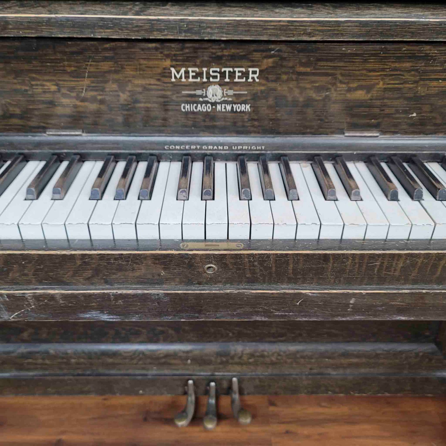 CURRENT SHOP WORK 1913 Meister 57" Wood Finish Commissioned Upright Piano