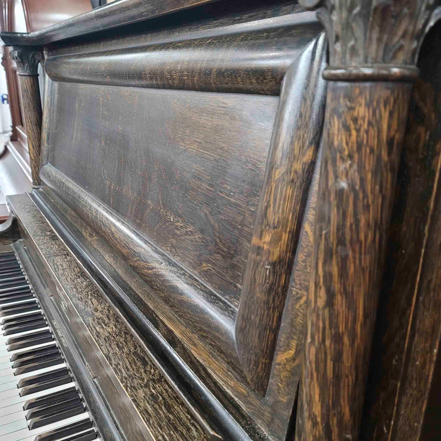 CURRENT SHOP WORK 1913 Meister 57" Wood Finish Commissioned Upright Piano