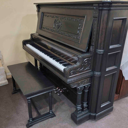 SOLD 1908 Wing & Son 57" Wood Finish Upright Piano