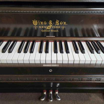 SOLD 1908 Wing & Son 57" Wood Finish Upright Piano