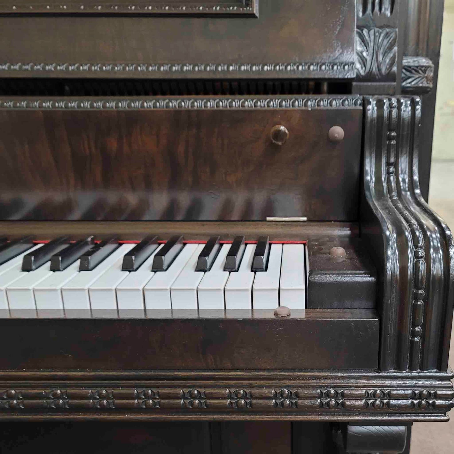 SOLD 1908 Wing & Son 57" Wood Finish Upright Piano
