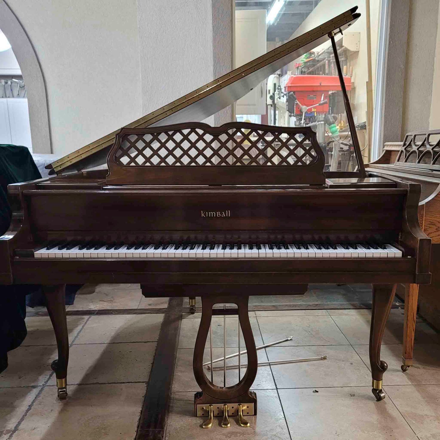 CURRENT SHOP WORK 1976 Kimball 4'10" Wood Finish Commissioned Baby Grand Piano