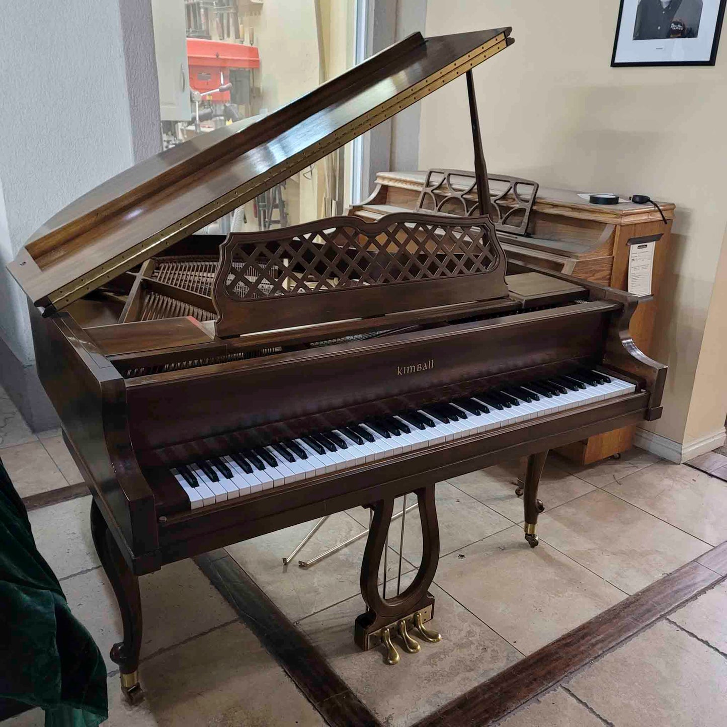 CURRENT SHOP WORK 1976 Kimball 4'10" Wood Finish Commissioned Baby Grand Piano
