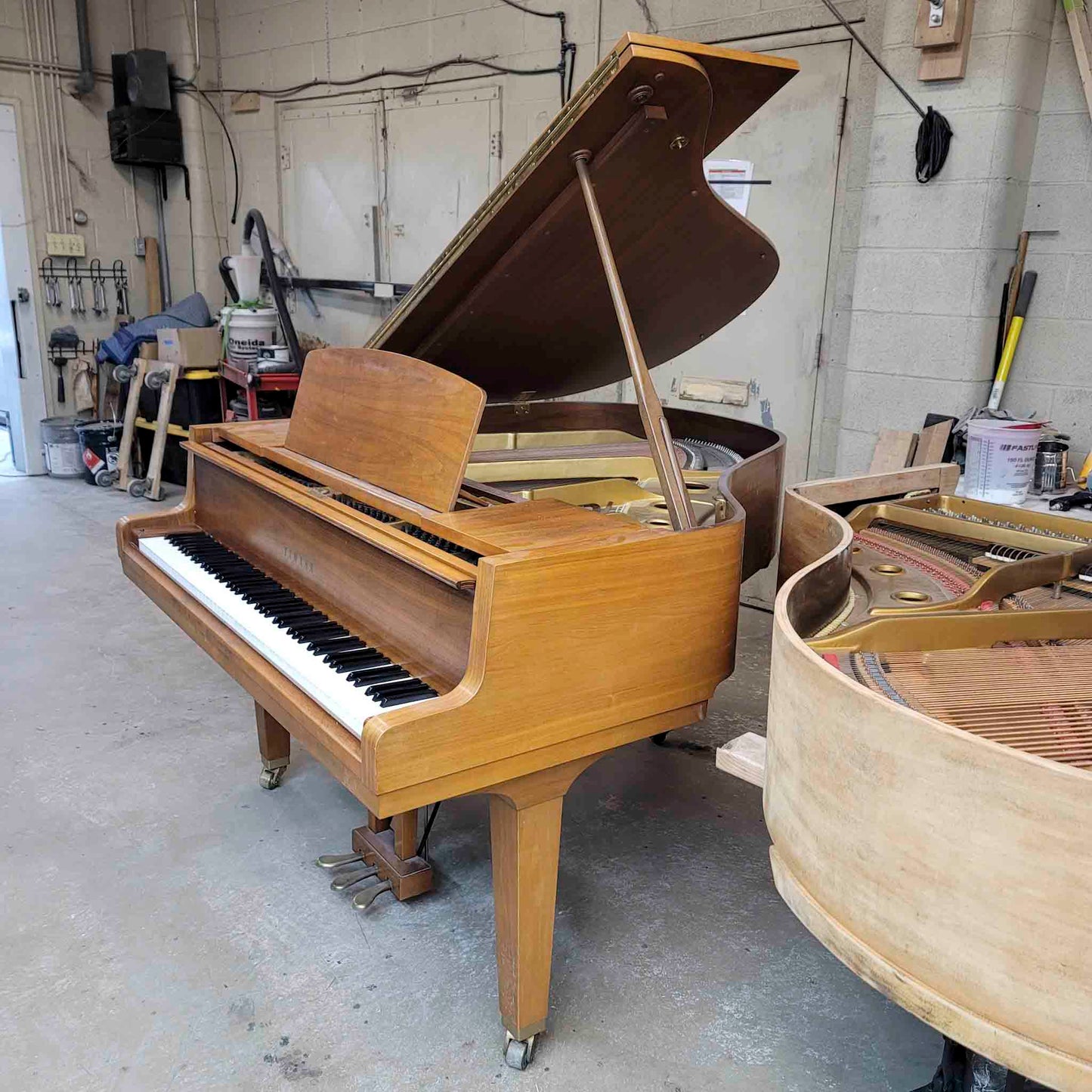 CURRENT SHOP WORK 1970 Yamaha G1 5'3" Walnut Wood Finish Commissioned Grand Piano