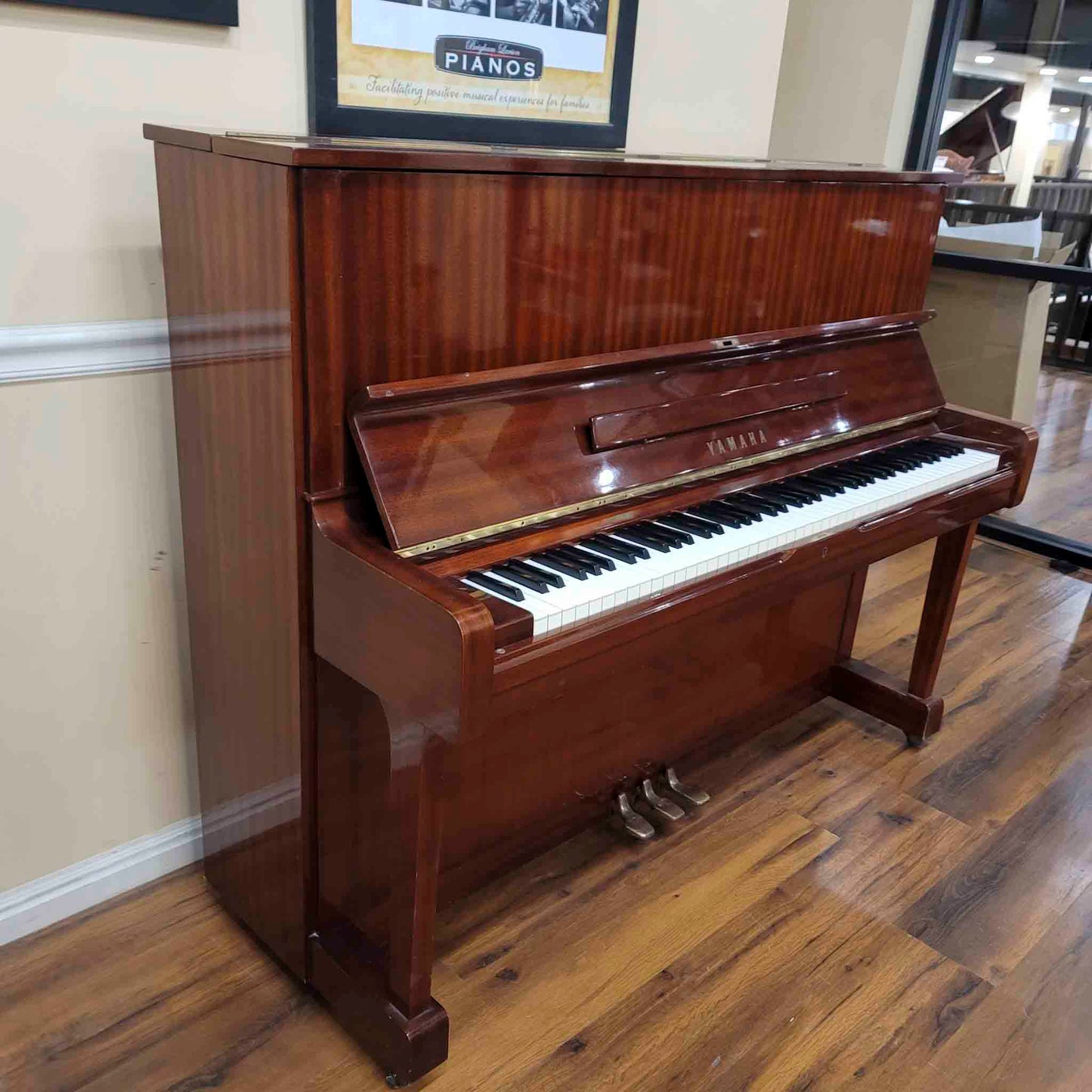 CURRENT SHOP WORK 1973 Yamaha U1 48" Polished Mahogany Finish Commissioned Upright Piano