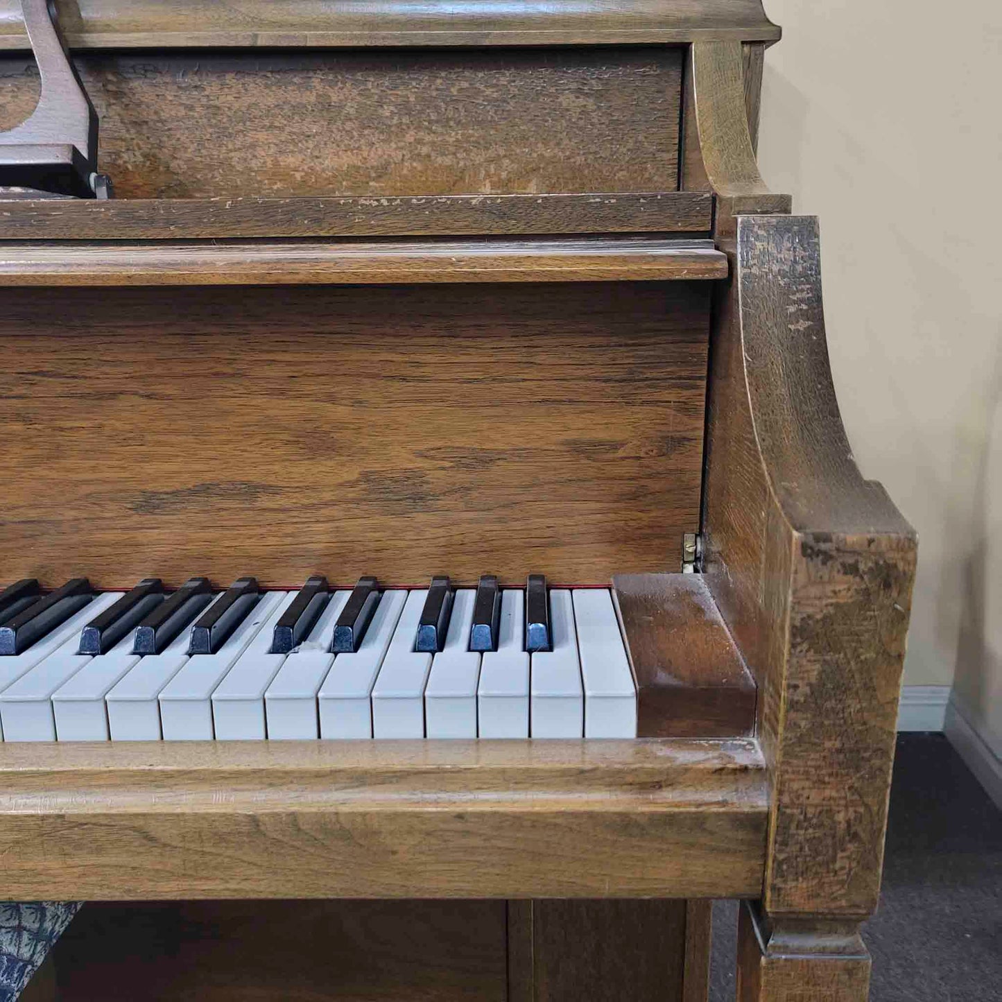 CURRENT SHOP WORK 1972 Astin Weight 42" Walnut Wood Finish Commissioned Console Piano