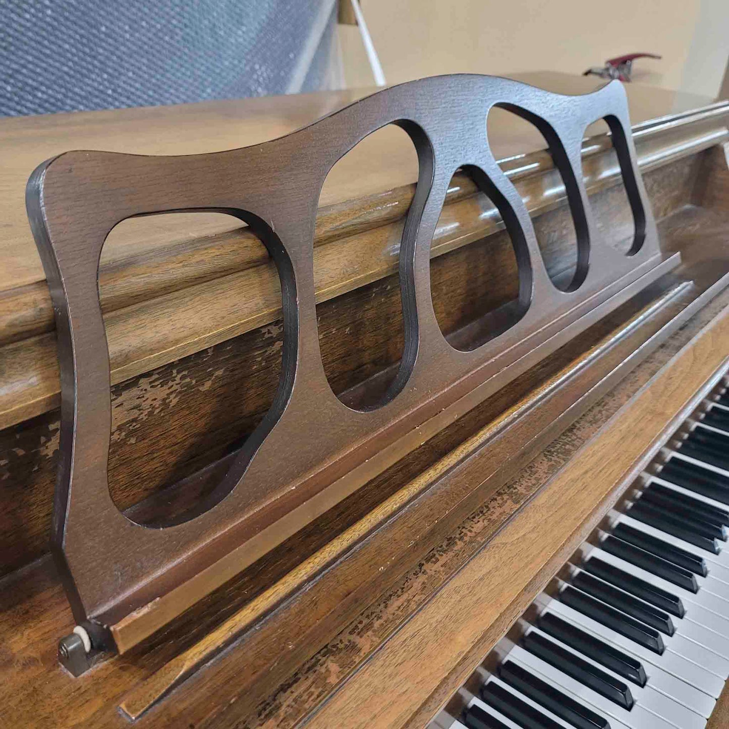 CURRENT SHOP WORK 1972 Astin Weight 42" Walnut Wood Finish Commissioned Console Piano