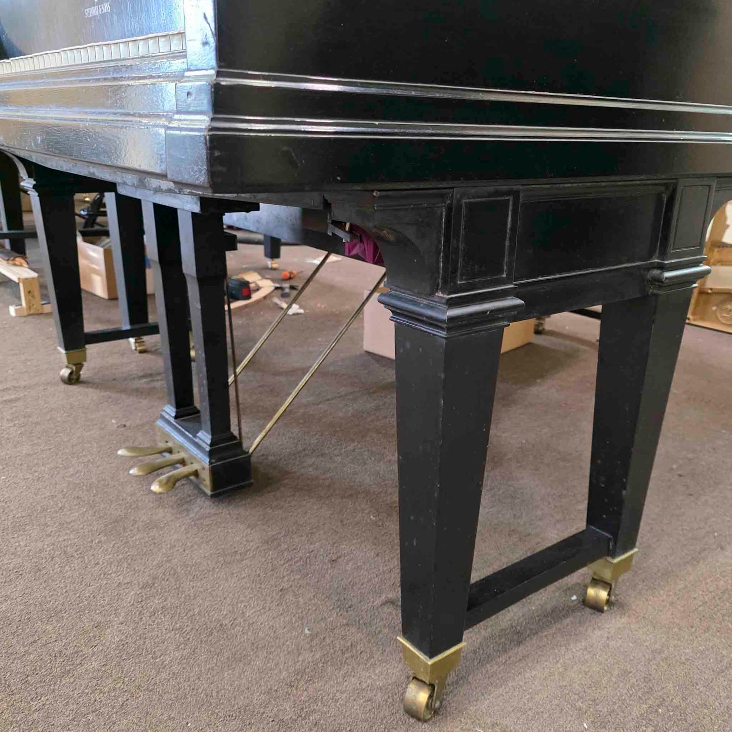 CURRENT SHOP WORK 1926 Steinway & Sons Duo-Art 6'1" Satin Black Commissioned Grand Vintage Player Piano