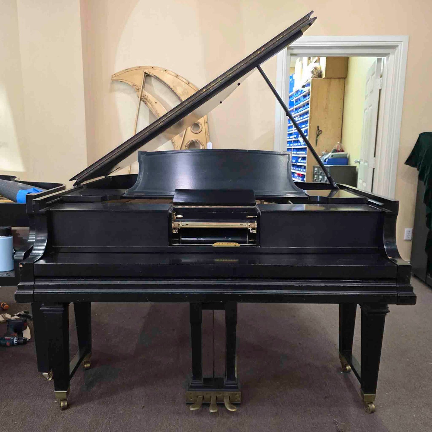 CURRENT SHOP WORK 1926 Steinway & Sons Duo-Art 6'1" Satin Black Commissioned Grand Vintage Player Piano