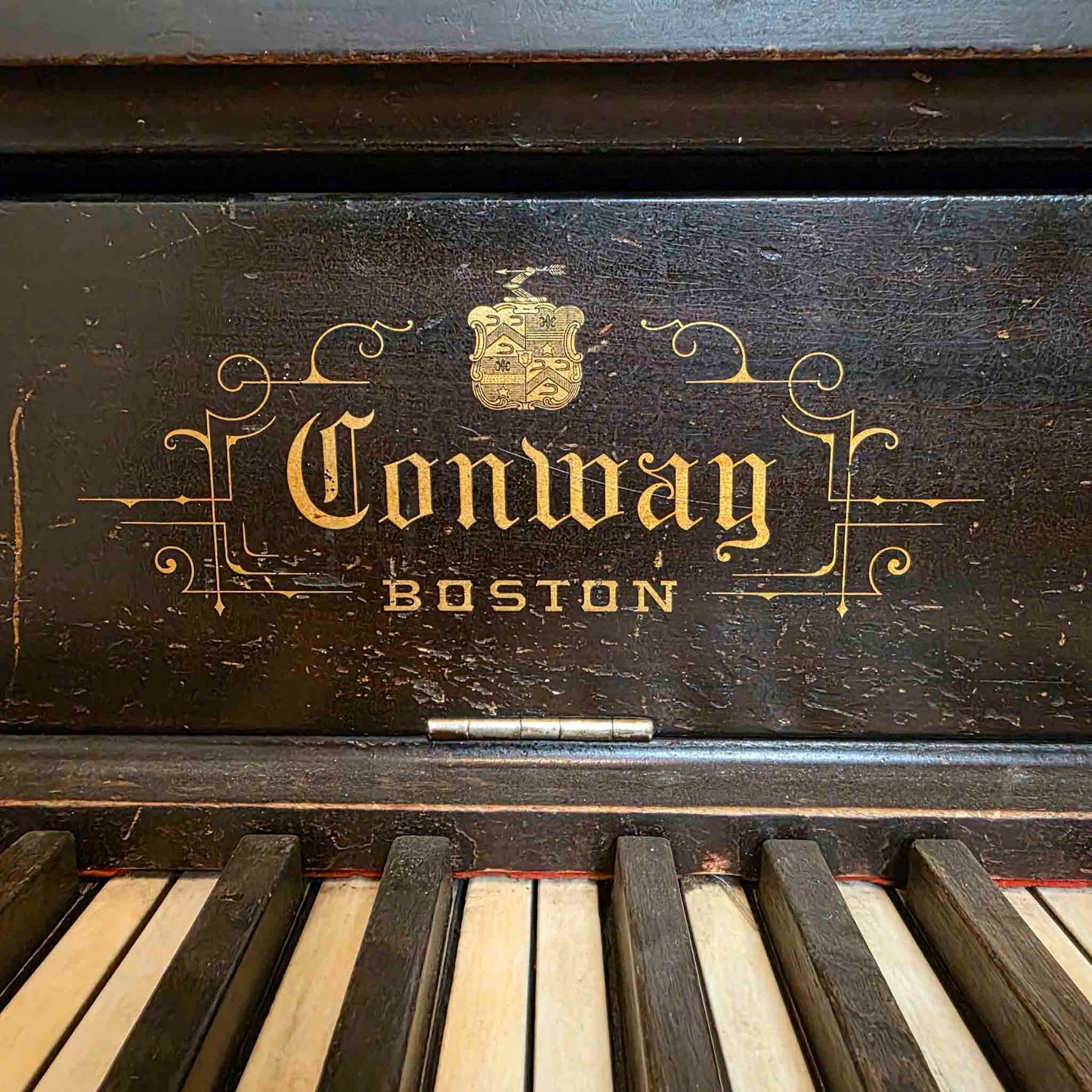CURRENT SHOP WORK 1909 Conway 57" Wood Finish Commissioned Upright Piano