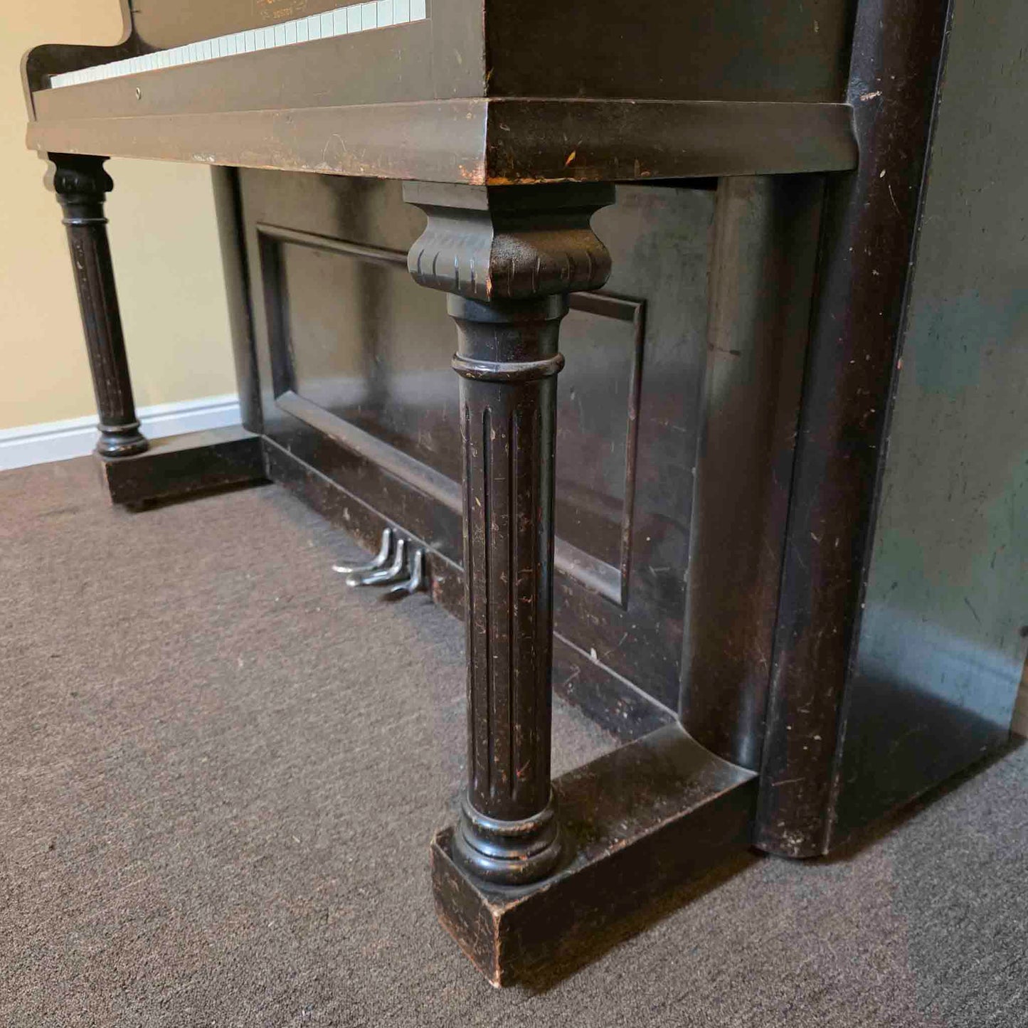 CURRENT SHOP WORK 1909 Conway 57" Wood Finish Commissioned Upright Piano