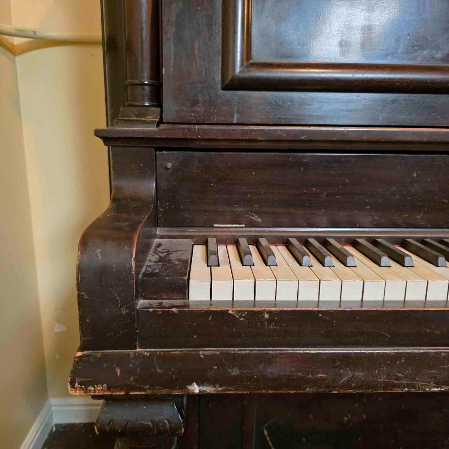 CURRENT SHOP WORK 1909 Conway 57" Wood Finish Commissioned Upright Piano