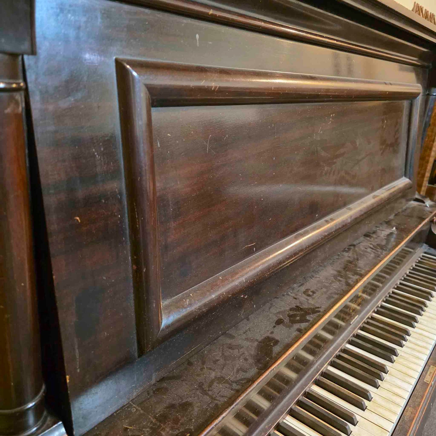 CURRENT SHOP WORK 1909 Conway 57" Wood Finish Commissioned Upright Piano