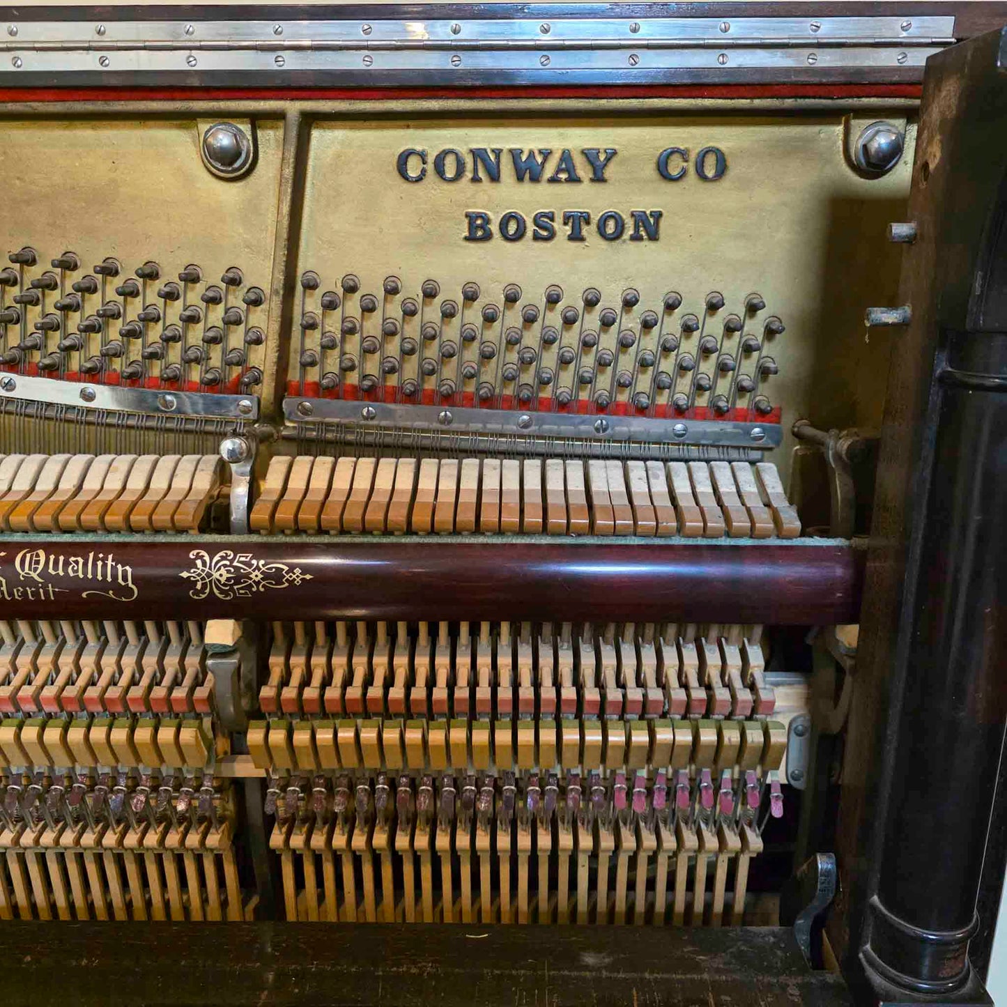 CURRENT SHOP WORK 1909 Conway 57" Wood Finish Commissioned Upright Piano