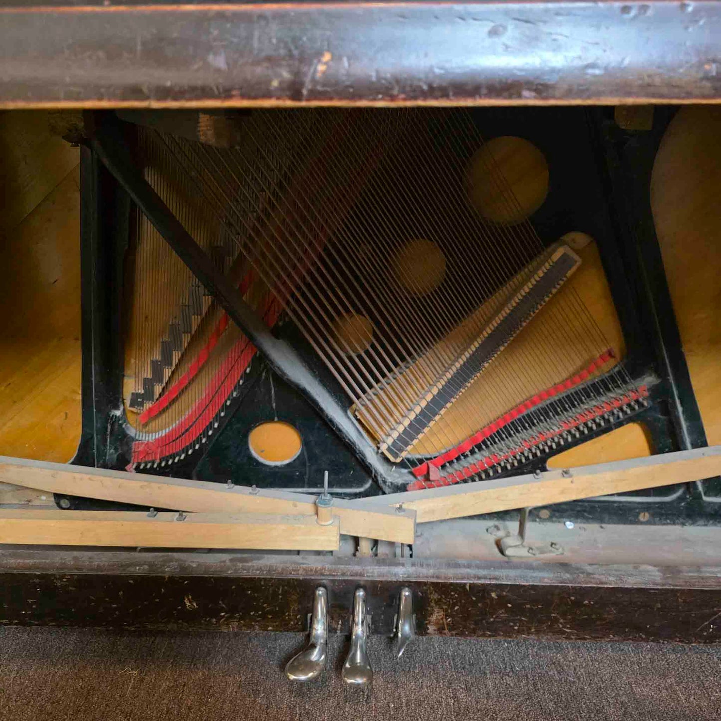 CURRENT SHOP WORK 1909 Conway 57" Wood Finish Commissioned Upright Piano