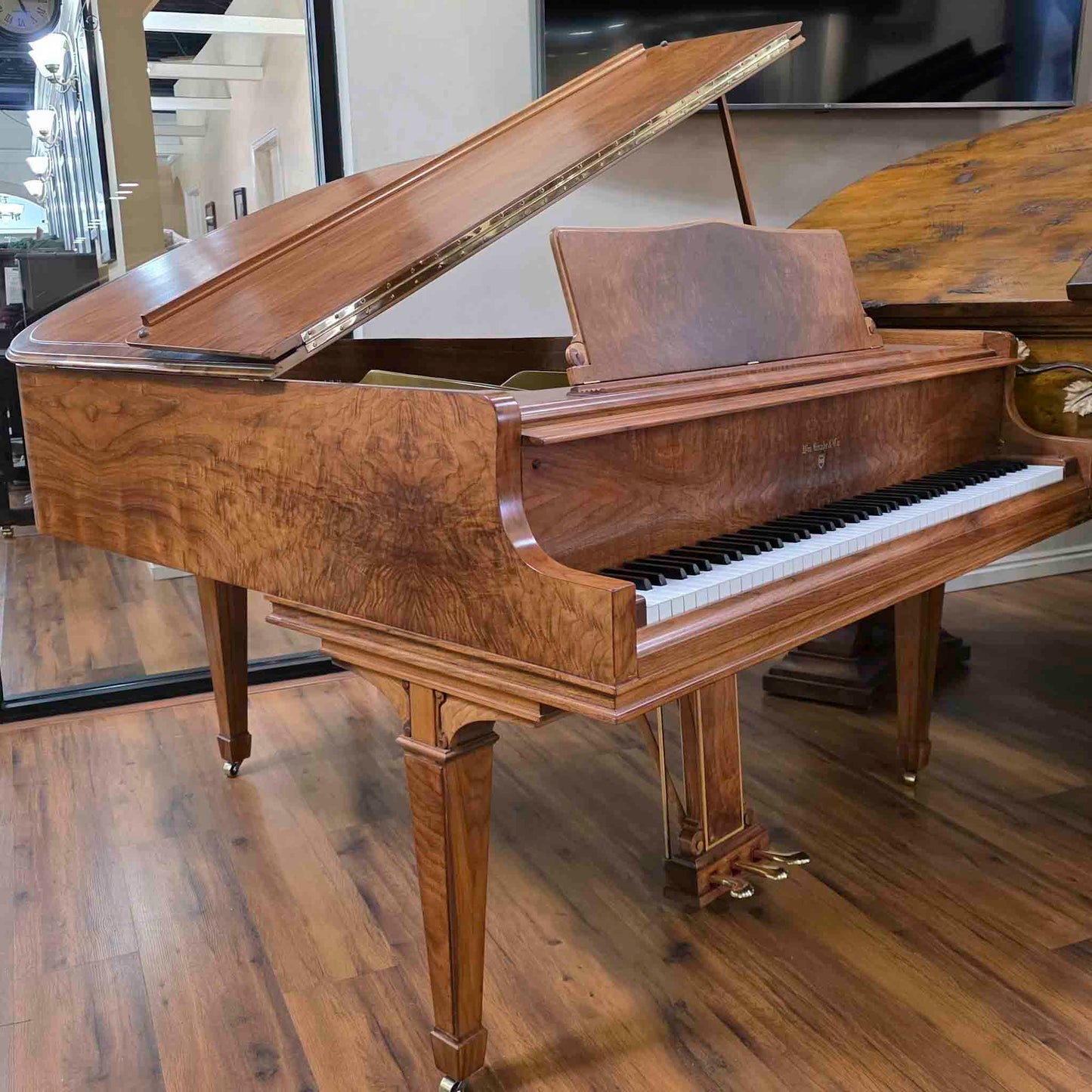 1942 Knabe 5' Wood Finish Baby Grand Piano with Self-Playing QRS System