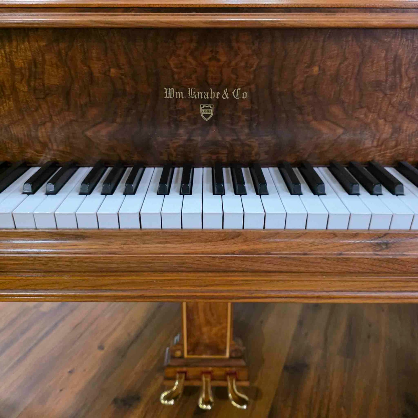 1942 Knabe 5' Wood Finish Baby Grand Piano with Self-Playing QRS System